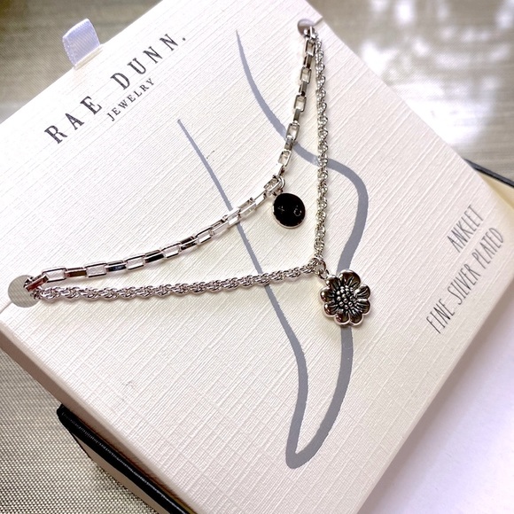 NIB RAE DUNN adjustable sterling silver anklet 😍 Box included ❤️ - Picture 2 of 5